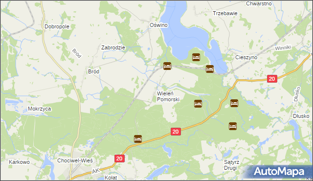 mapa Wieleń Pomorski, Wieleń Pomorski na mapie Targeo