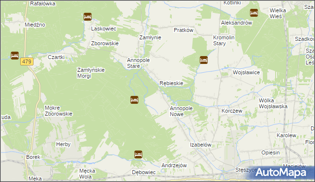 mapa Wiktorów gmina Zduńska Wola, Wiktorów gmina Zduńska Wola na mapie Targeo