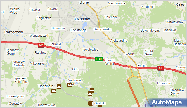 mapa Wiktorów gmina Zgierz, Wiktorów gmina Zgierz na mapie Targeo