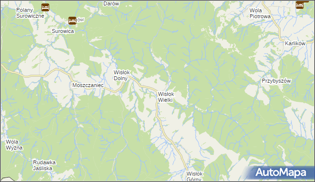 mapa Wisłok Wielki, Wisłok Wielki na mapie Targeo