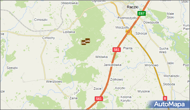 mapa Witówka, Witówka na mapie Targeo