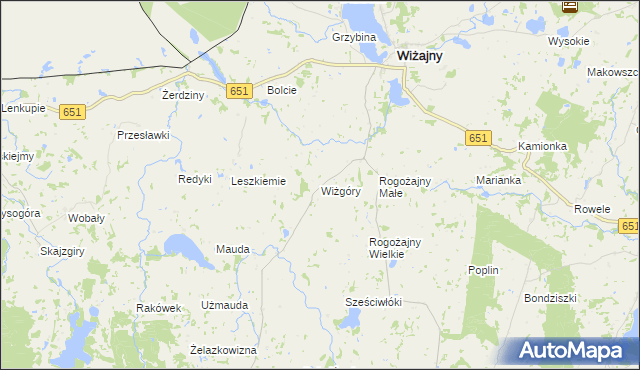 mapa Wiżgóry, Wiżgóry na mapie Targeo