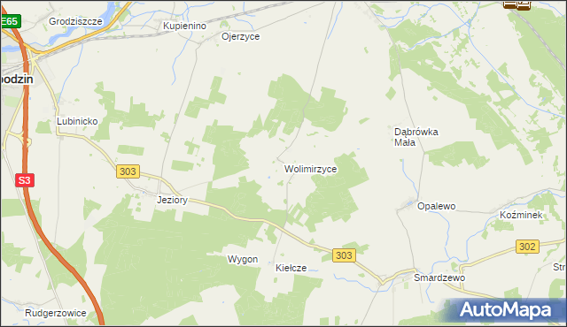 mapa Wolimirzyce, Wolimirzyce na mapie Targeo