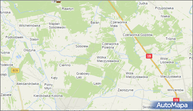 mapa Wólka Mieczysławska, Wólka Mieczysławska na mapie Targeo