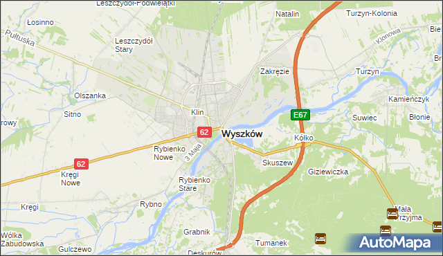 mapa Wyszków, Wyszków na mapie Targeo