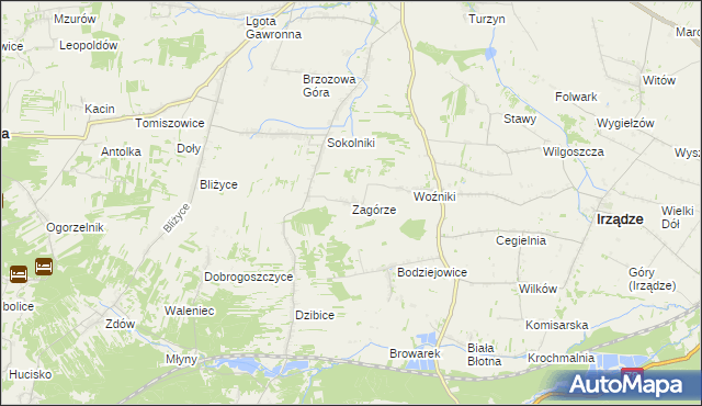 mapa Zagórze gmina Niegowa, Zagórze gmina Niegowa na mapie Targeo