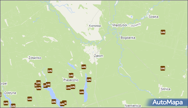 mapa Zatom, Zatom na mapie Targeo