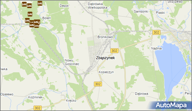 mapa Zbąszynek, Zbąszynek na mapie Targeo