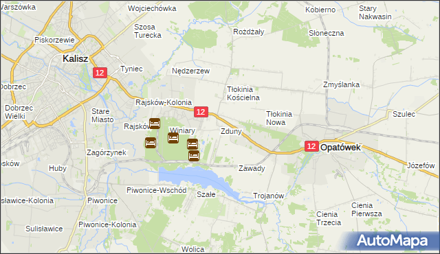 mapa Zduny gmina Opatówek, Zduny gmina Opatówek na mapie Targeo