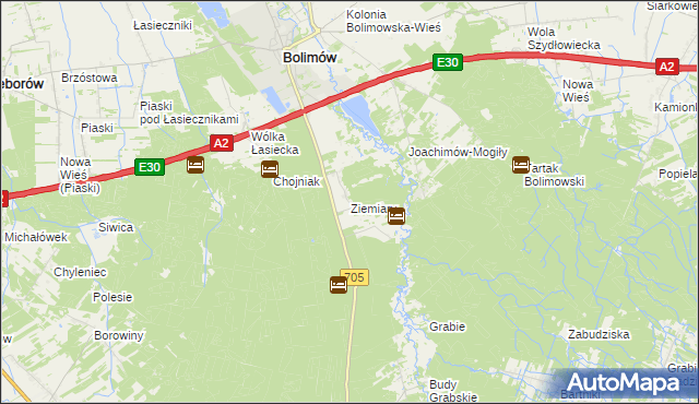 mapa Ziemiary, Ziemiary na mapie Targeo