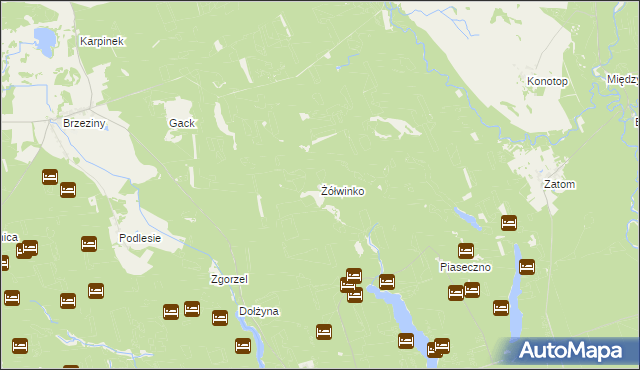 mapa Żółwinko, Żółwinko na mapie Targeo