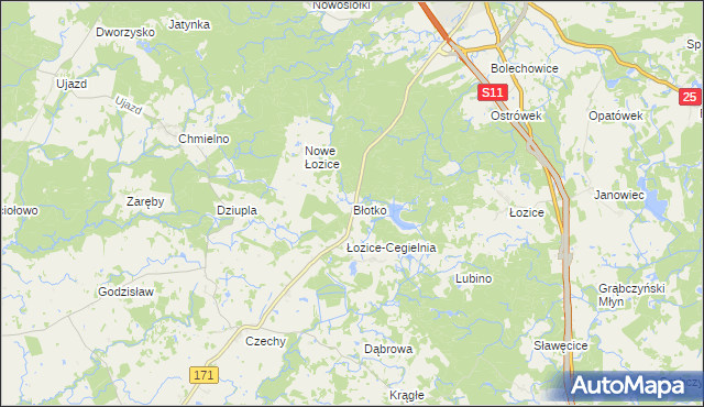 mapa Błotko, Błotko na mapie Targeo