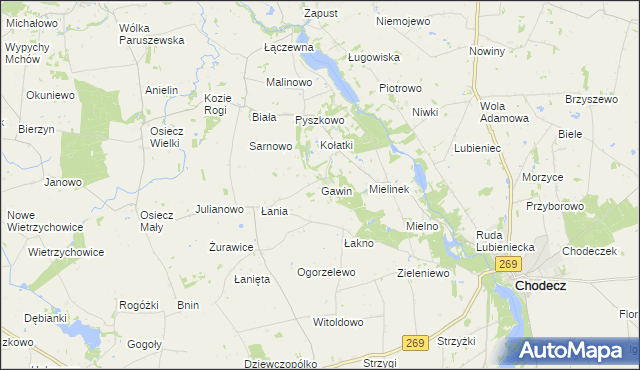 mapa Gawin, Gawin na mapie Targeo