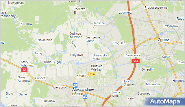 mapa Brużyczka Mała, Brużyczka Mała na mapie Targeo