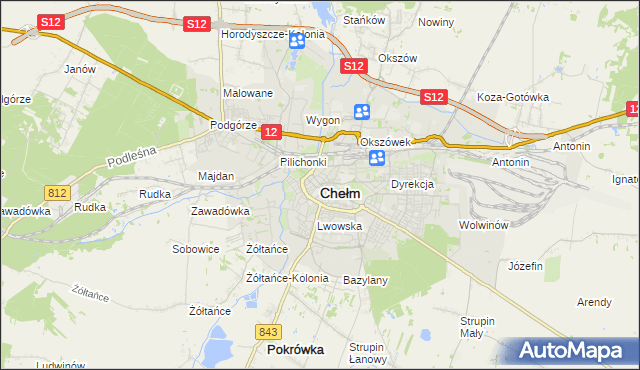 mapa Chełma, Chełm na mapie Targeo