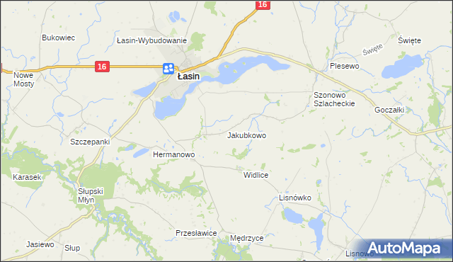 mapa Jakubkowo gmina Łasin, Jakubkowo gmina Łasin na mapie Targeo