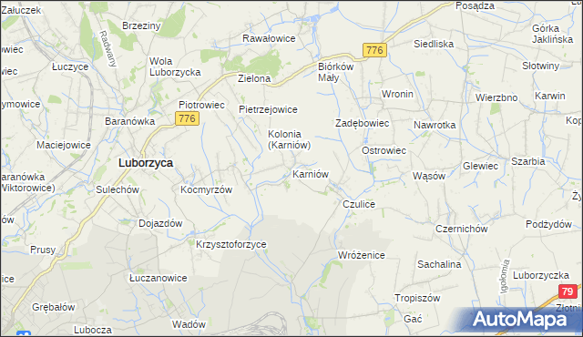 mapa Karniów, Karniów na mapie Targeo