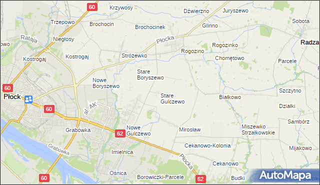 mapa Stare Gulczewo, Stare Gulczewo na mapie Targeo