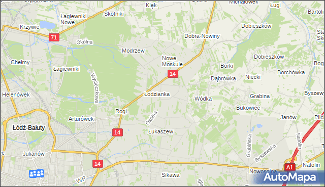 mapa Wilanów gmina Łódź, Wilanów gmina Łódź na mapie Targeo