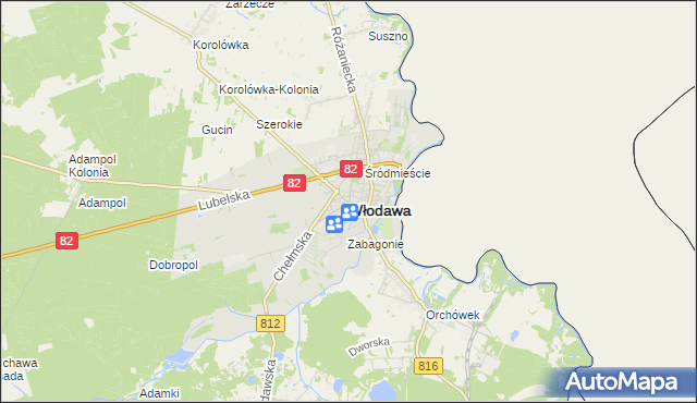 mapa Włodawa, Włodawa na mapie Targeo