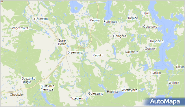 mapa Kępsko gmina Bobolice, Kępsko gmina Bobolice na mapie Targeo