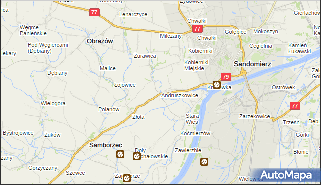 mapa Andruszkowice, Andruszkowice na mapie Targeo
