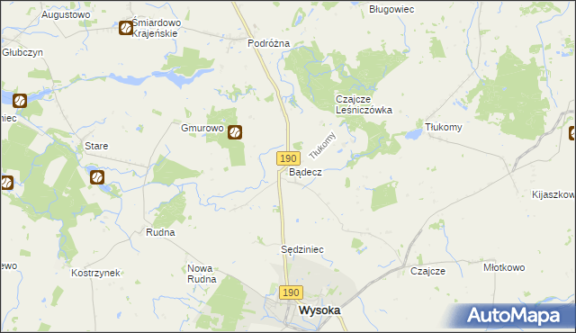 mapa Bądecz, Bądecz na mapie Targeo