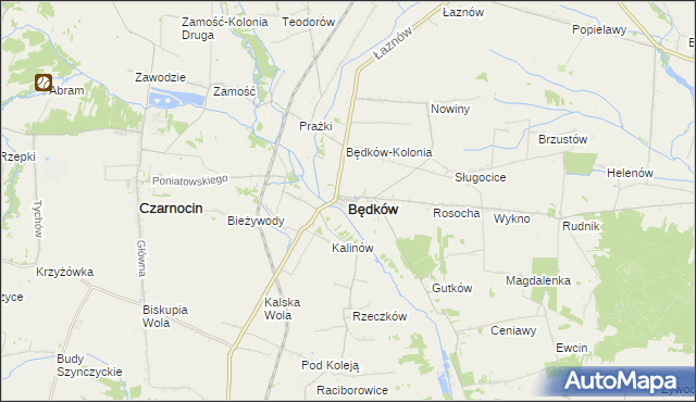 mapa Będków powiat tomaszowski, Będków powiat tomaszowski na mapie Targeo
