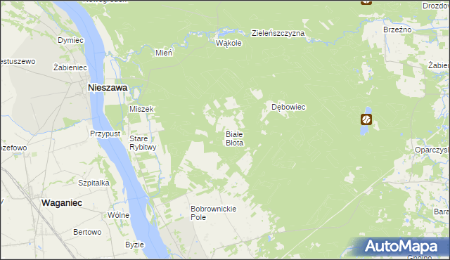 mapa Białe Błota gmina Bobrowniki, Białe Błota gmina Bobrowniki na mapie Targeo