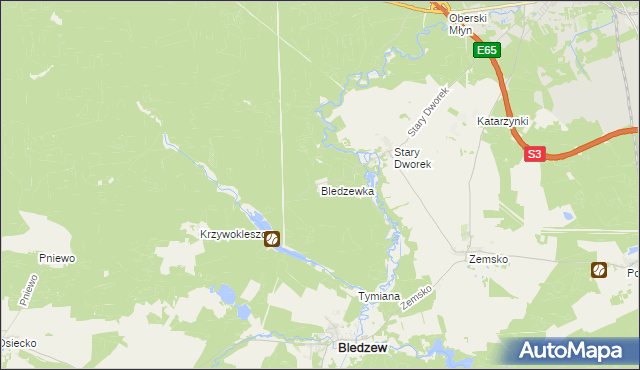 mapa Bledzewka, Bledzewka na mapie Targeo