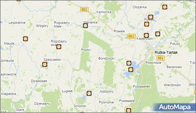mapa Bondziszki, Bondziszki na mapie Targeo