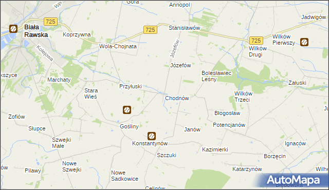 mapa Chodnów, Chodnów na mapie Targeo