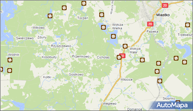 mapa Cicholas, Cicholas na mapie Targeo