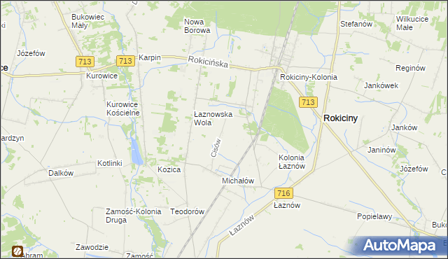 mapa Cisów gmina Rokiciny, Cisów gmina Rokiciny na mapie Targeo