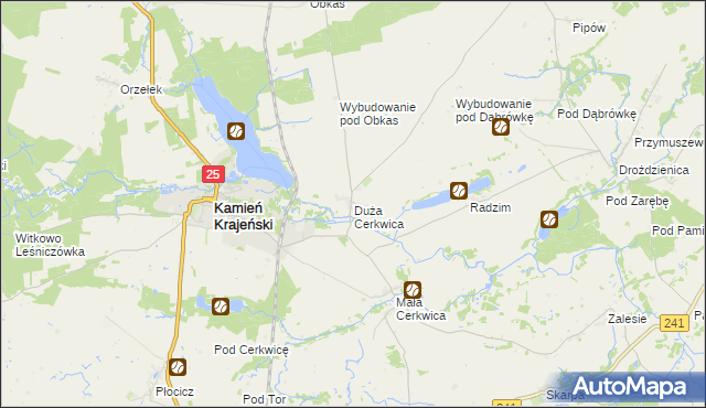 mapa Duża Cerkwica, Duża Cerkwica na mapie Targeo