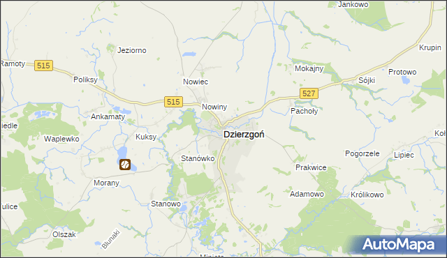mapa Dzierzgoń, Dzierzgoń na mapie Targeo