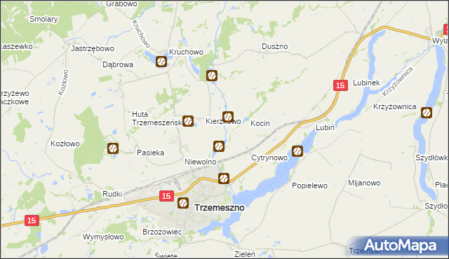 mapa Folusz gmina Trzemeszno, Folusz gmina Trzemeszno na mapie Targeo
