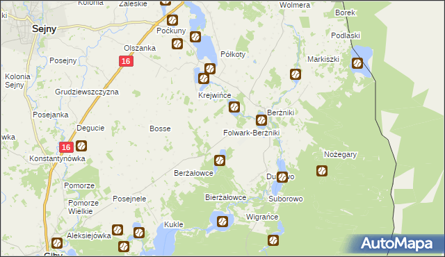 mapa Folwark-Berżniki, Folwark-Berżniki na mapie Targeo