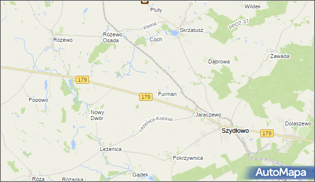 mapa Furman, Furman na mapie Targeo