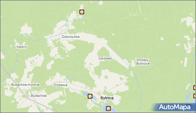 mapa Garbowo gmina Bytnica, Garbowo gmina Bytnica na mapie Targeo