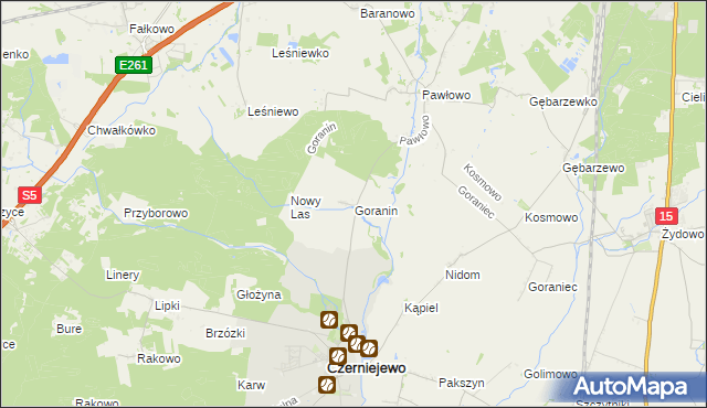 mapa Goranin gmina Czerniejewo, Goranin gmina Czerniejewo na mapie Targeo