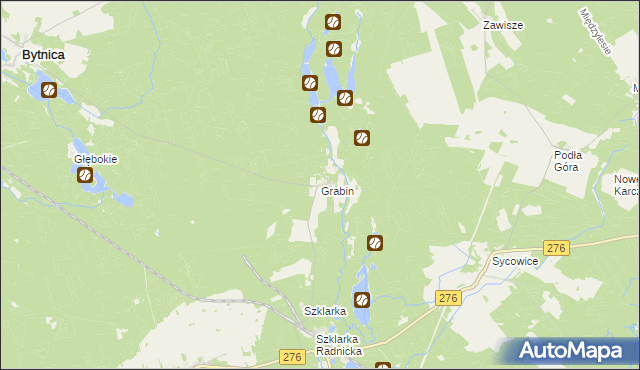 mapa Grabin gmina Bytnica, Grabin gmina Bytnica na mapie Targeo