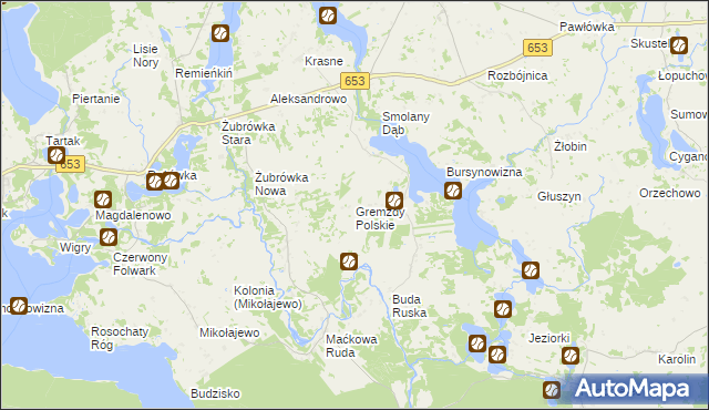mapa Gremzdy Polskie, Gremzdy Polskie na mapie Targeo