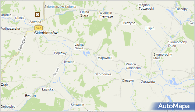 mapa Hajowniki, Hajowniki na mapie Targeo