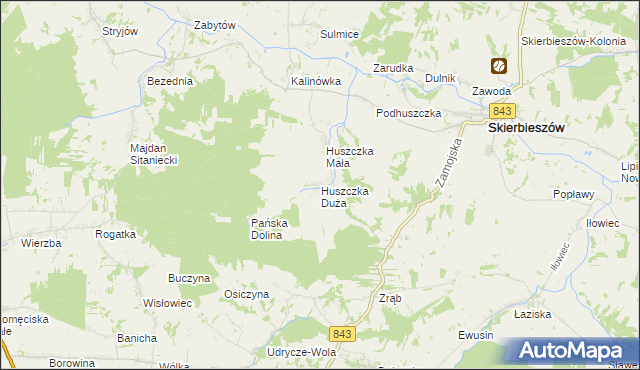 mapa Huszczka Duża, Huszczka Duża na mapie Targeo