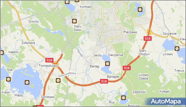 mapa Jaroty, Jaroty na mapie Targeo