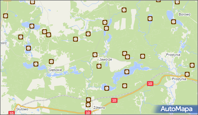 mapa Jaworze gmina Kalisz Pomorski, Jaworze gmina Kalisz Pomorski na mapie Targeo