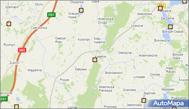 mapa Kaletnik gmina Szypliszki, Kaletnik gmina Szypliszki na mapie Targeo