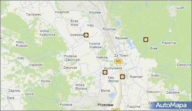 mapa Kiełków gmina Przecław, Kiełków gmina Przecław na mapie Targeo