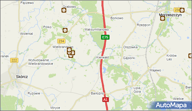 mapa Kierwałd, Kierwałd na mapie Targeo